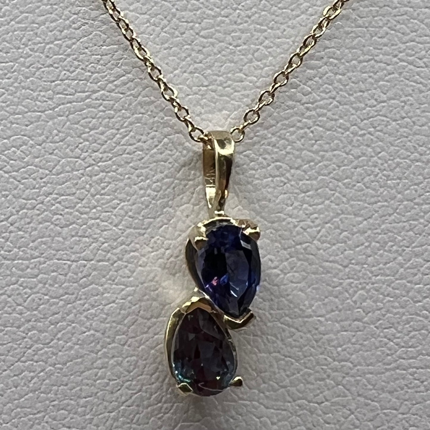 14K Gold Double Pear Pendant