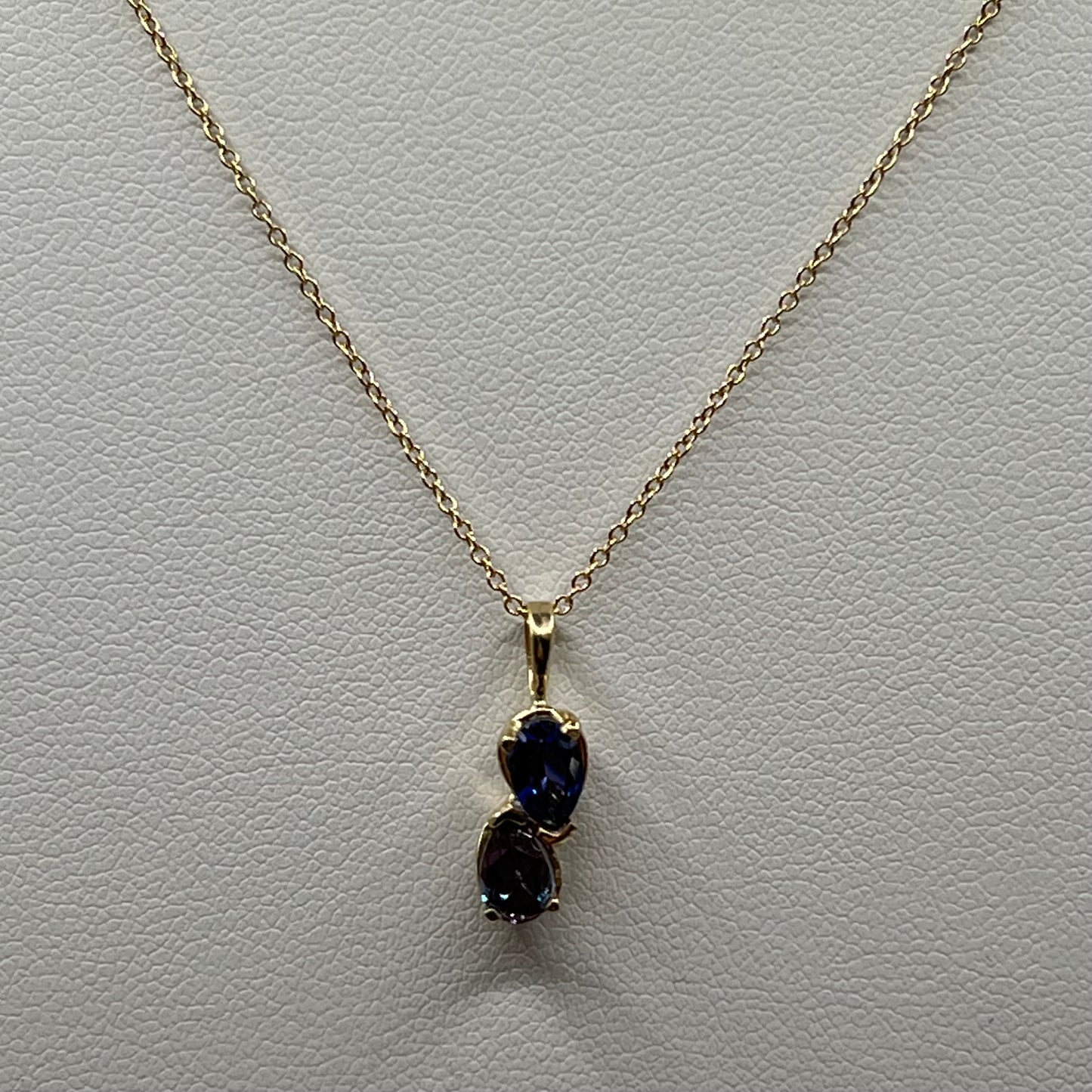 14K Gold Double Pear Pendant