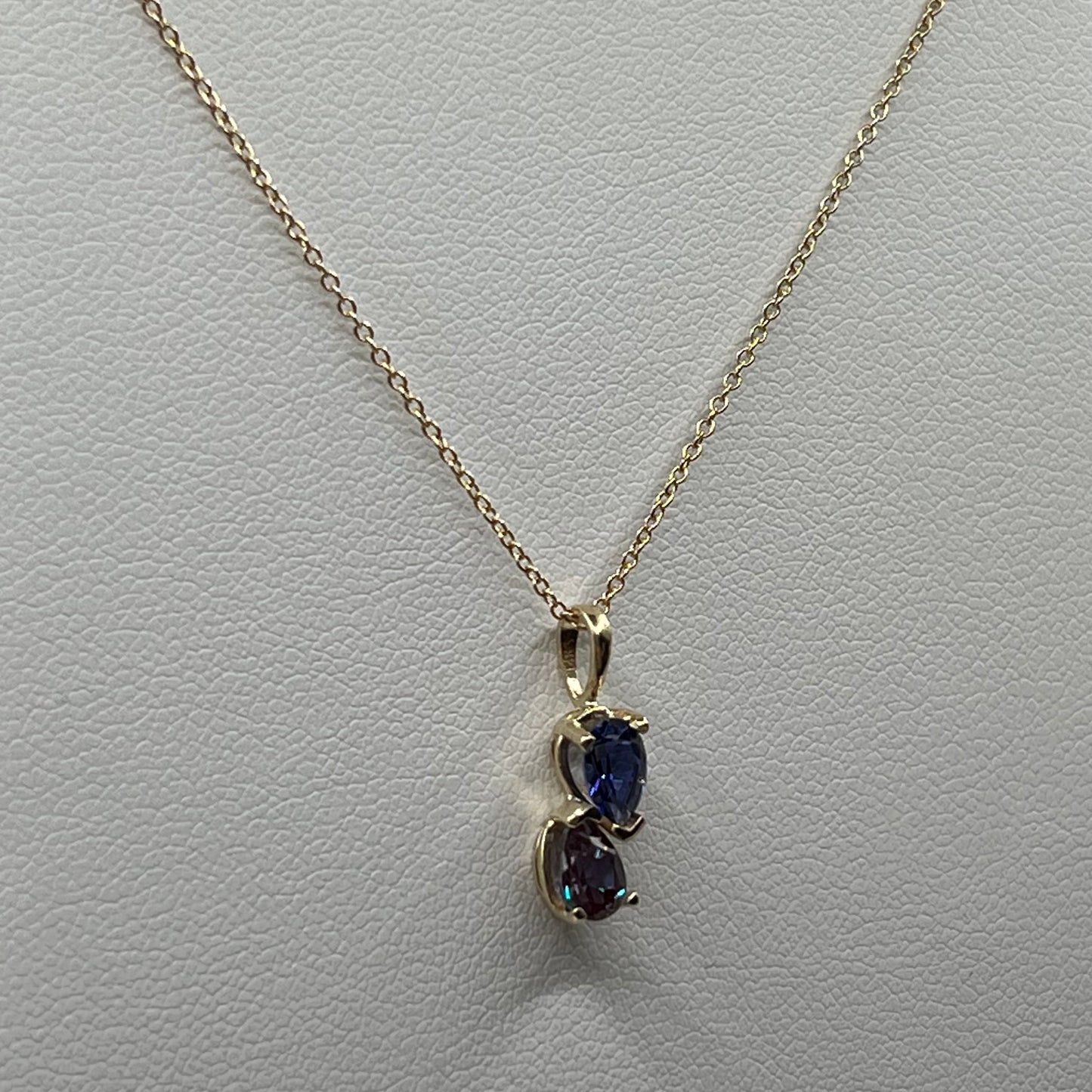 14K Gold Double Pear Pendant